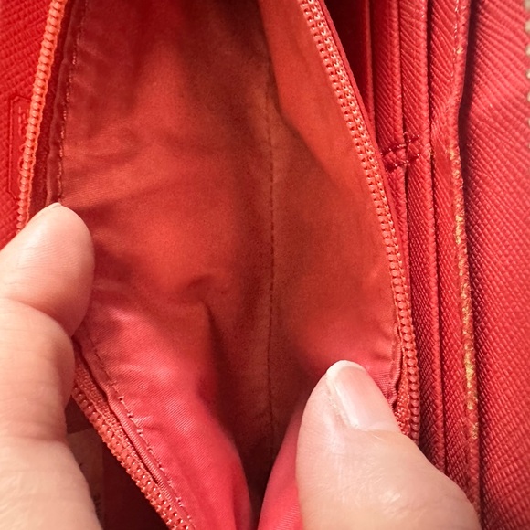 Coach Vibrant Red and Orange Zebra Print Accordion Striped Wallet - Picture 8 of 11